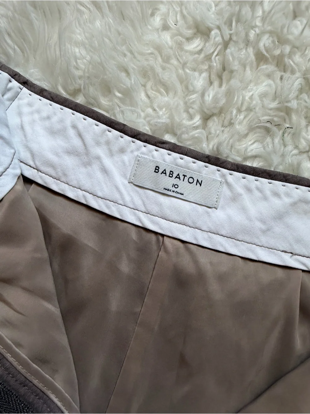 Aritzia Babaton High-Rise Chino Shorts Sable Brown Lined 10